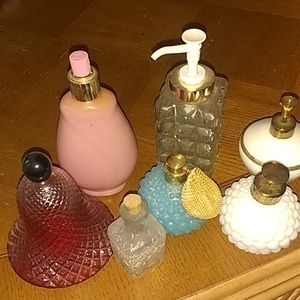 Vintage perfume glass bottles